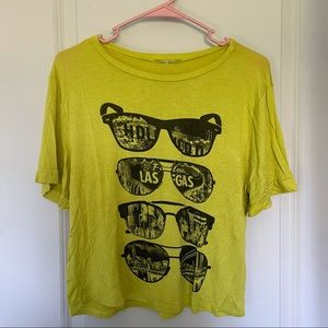 Yellow sunglasses shirt